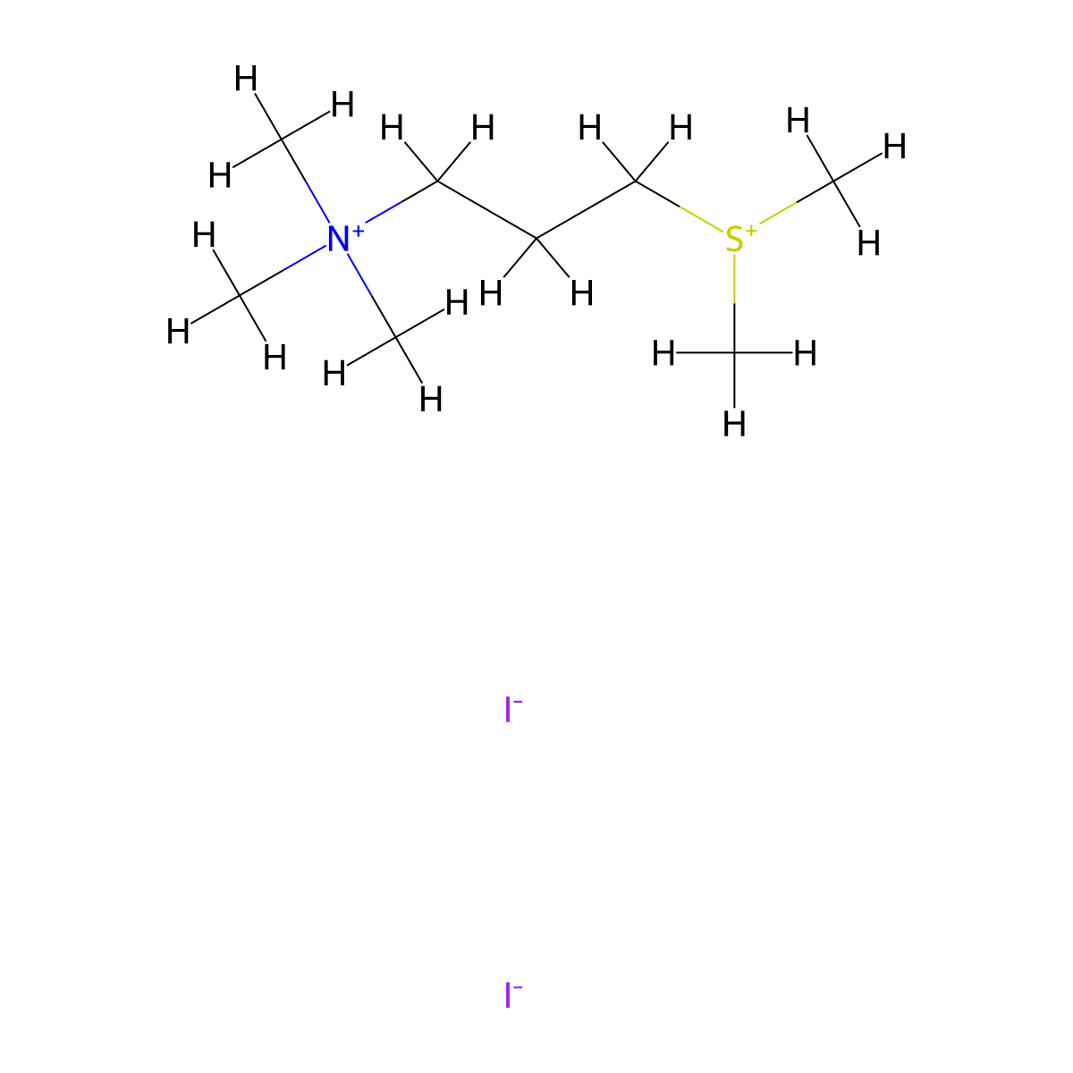 Ammonium, (3-(dimethylsulfonio)propyl)trimethyl-, diiodide molecular structure, CAS 22064-65-9