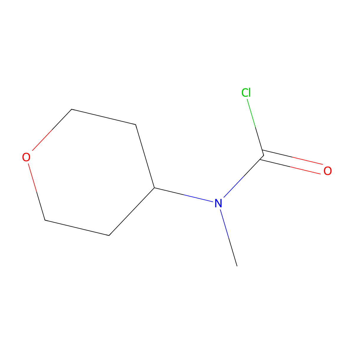 N-methyl-N-(oxan-4-yl)carbamoyl chloride molecular structure, CAS 220641-84-9