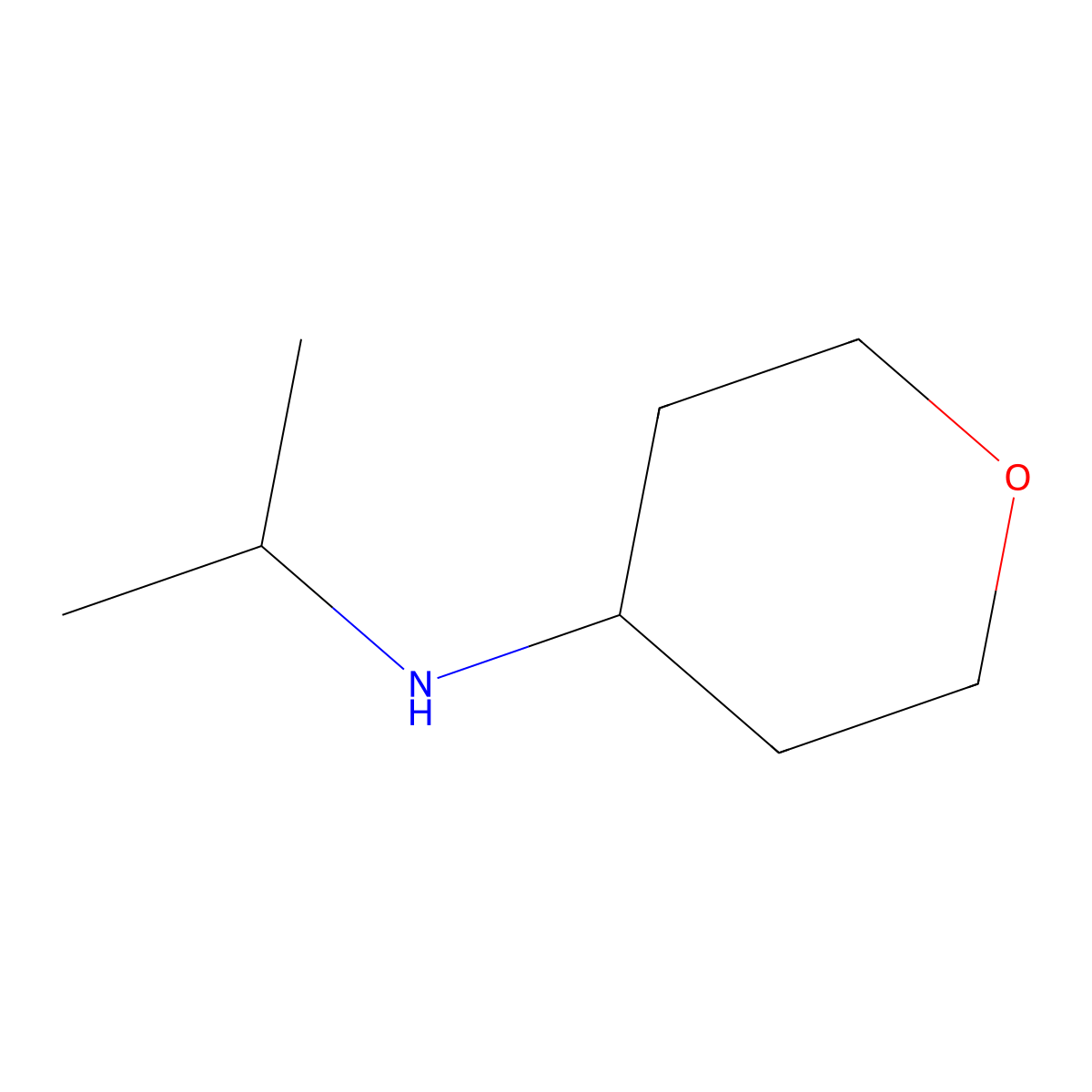 N-(Propan-2-yl)oxan-4-amine molecular structure, CAS 220642-10-4