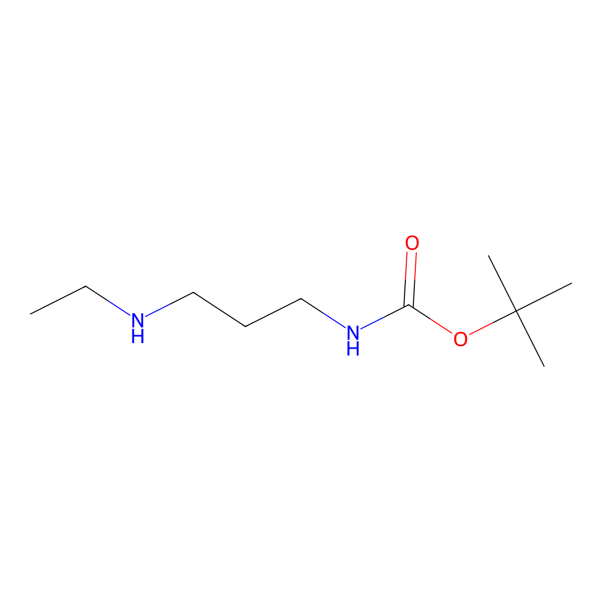 Tert-butyl 3-(ethylamino)propylcarbamate molecular structure, CAS 220645-42-1