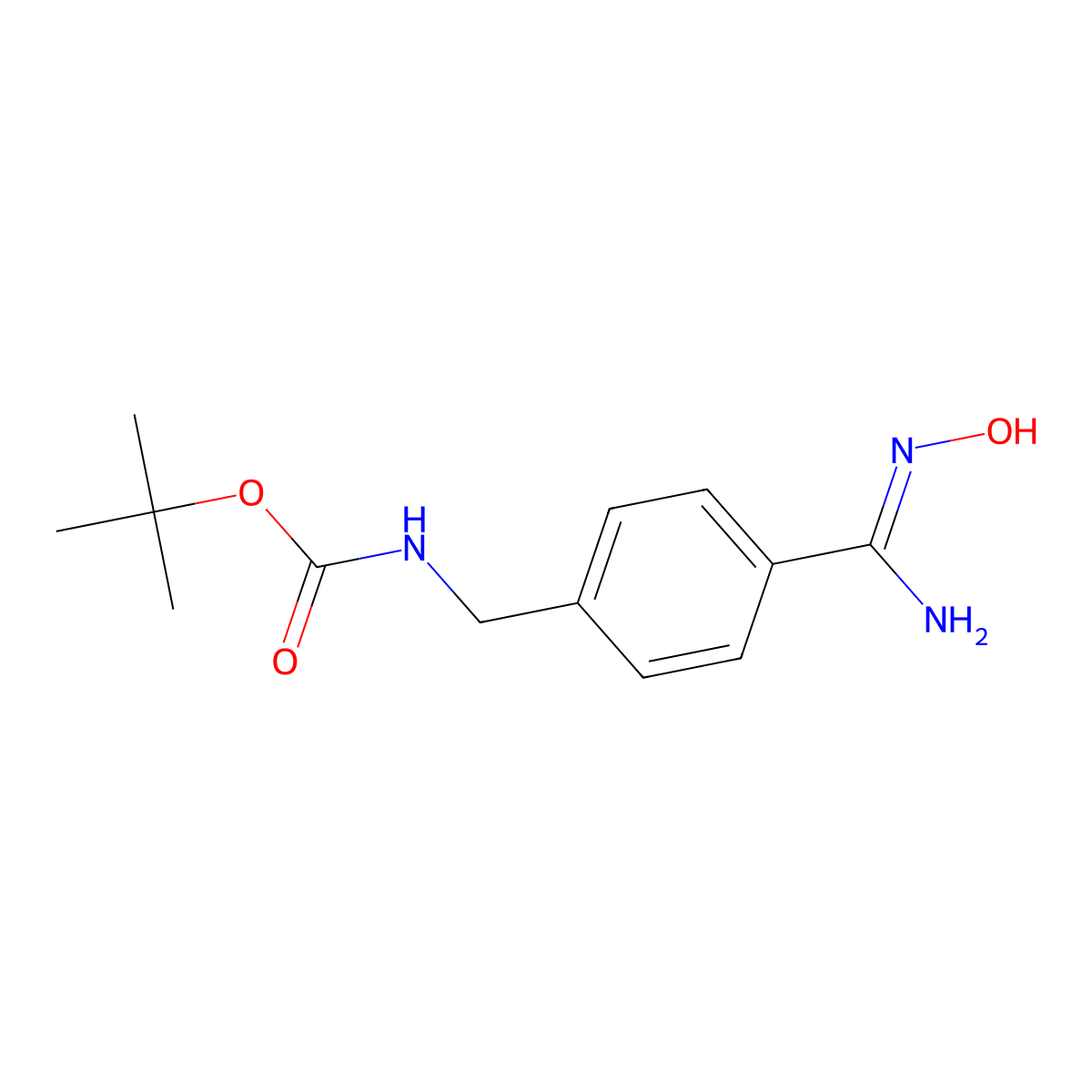 tert-Butyl {[4-(N'-hydroxycarbamimidoyl)phenyl]methyl}carbamate molecular structure, CAS 220648-78-2
