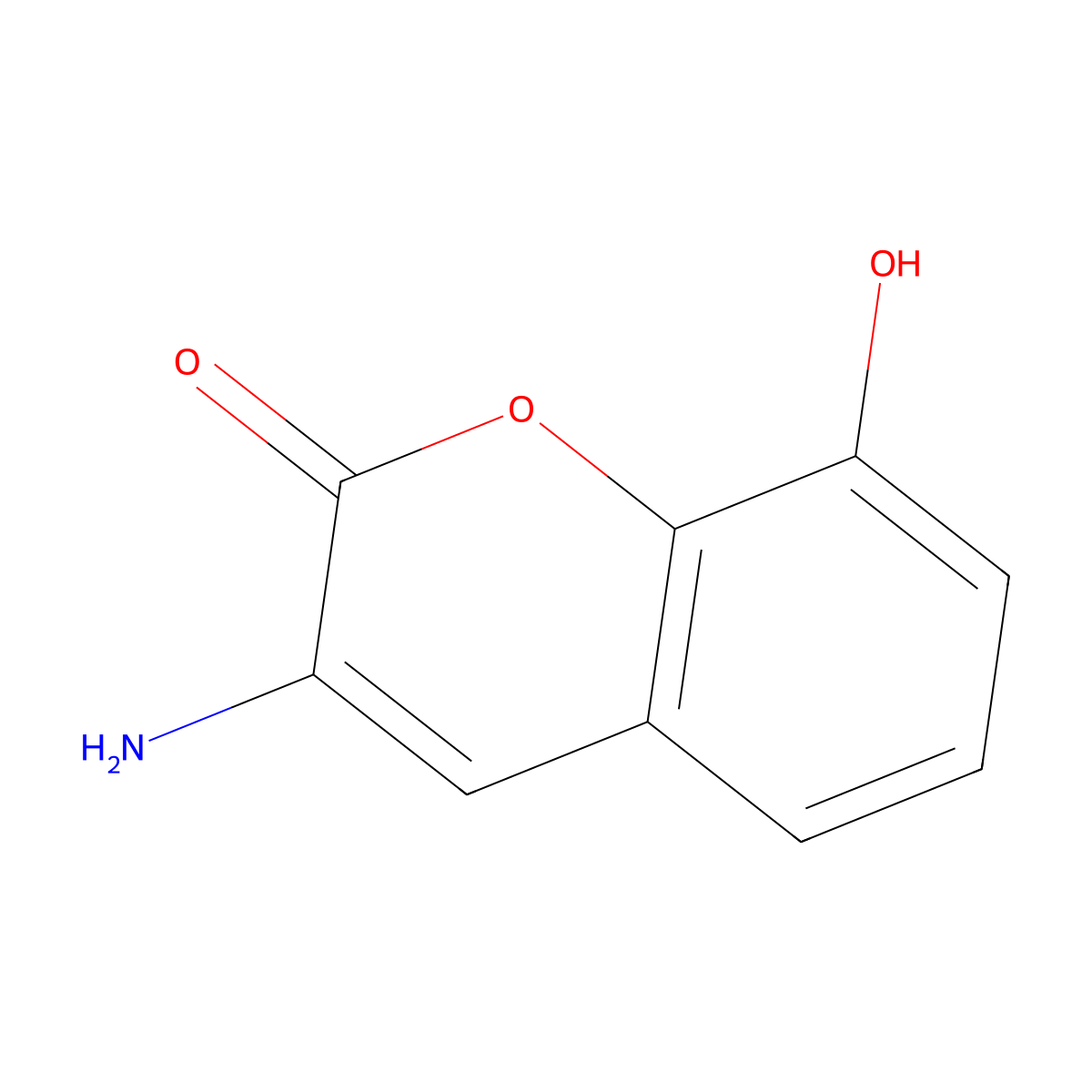 3-amino-8-hydroxy-2H-chromen-2-one molecular structure, CAS 22065-04-9