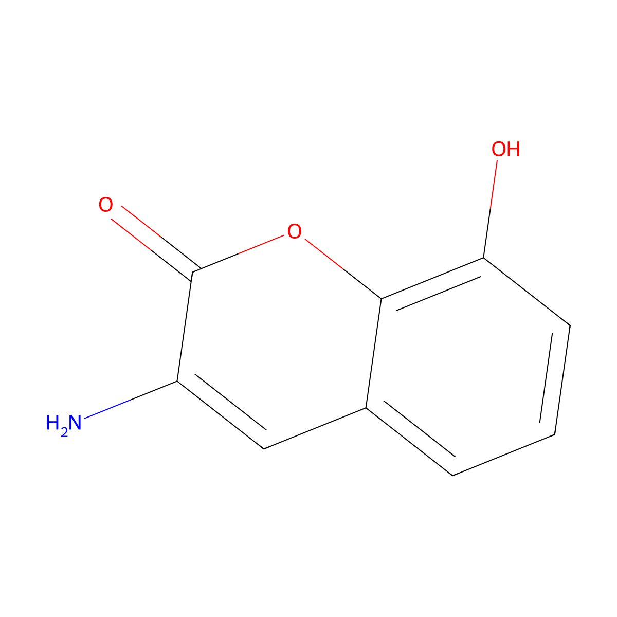 3-amino-8-hydroxy-2H-chromen-2-one molecular structure, CAS 22065-04-9