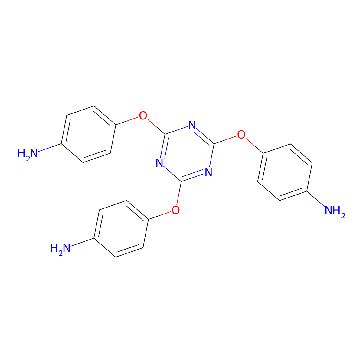 4,4',4''-((1,3,5-Triazine-2,4,6-triyl)tris(oxy))trianiline molecular structure, CAS 22065-34-5