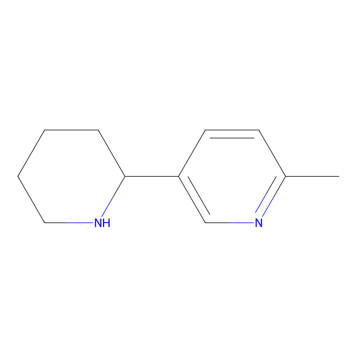 2-Methyl-5-(piperidin-2-yl)pyridine molecular structure, CAS 220650-46-4