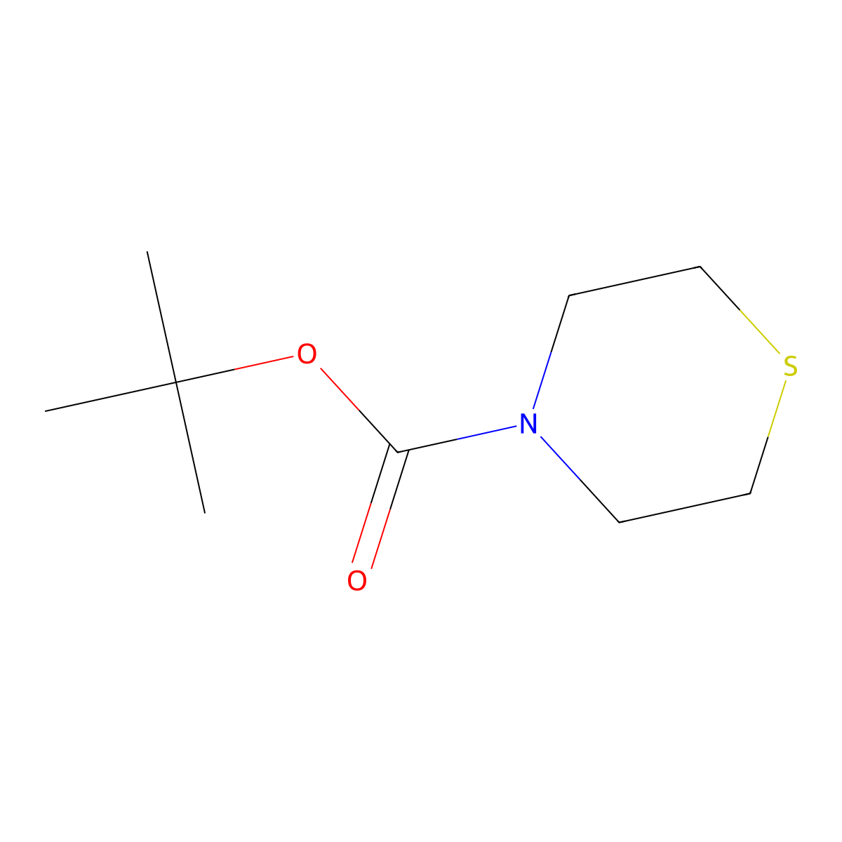 Thiomorpholine, N-BOC protected molecular structure, CAS 220655-09-4