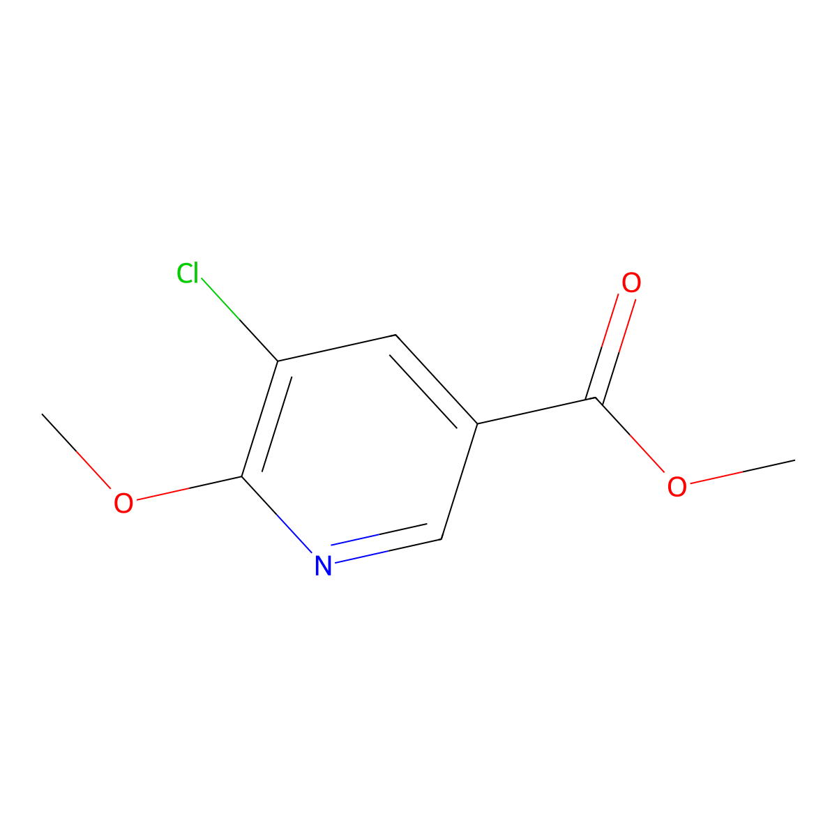 Methyl 5-chloro-6-methoxynicotinate molecular structure, CAS 220656-93-9