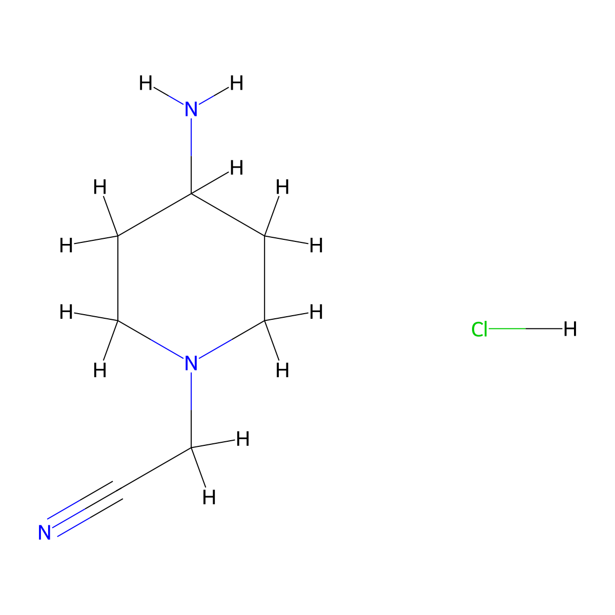 2-(4-Aminopiperidin-1-yl)acetonitrile hydrochloride molecular structure, CAS 2206567-75-9