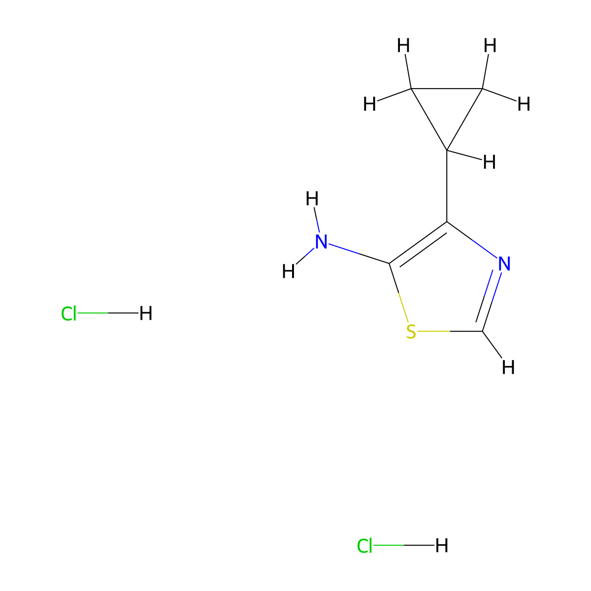 4-Cyclopropylthiazol-5-amine dihydrochloride molecular structure, CAS 2206568-25-2