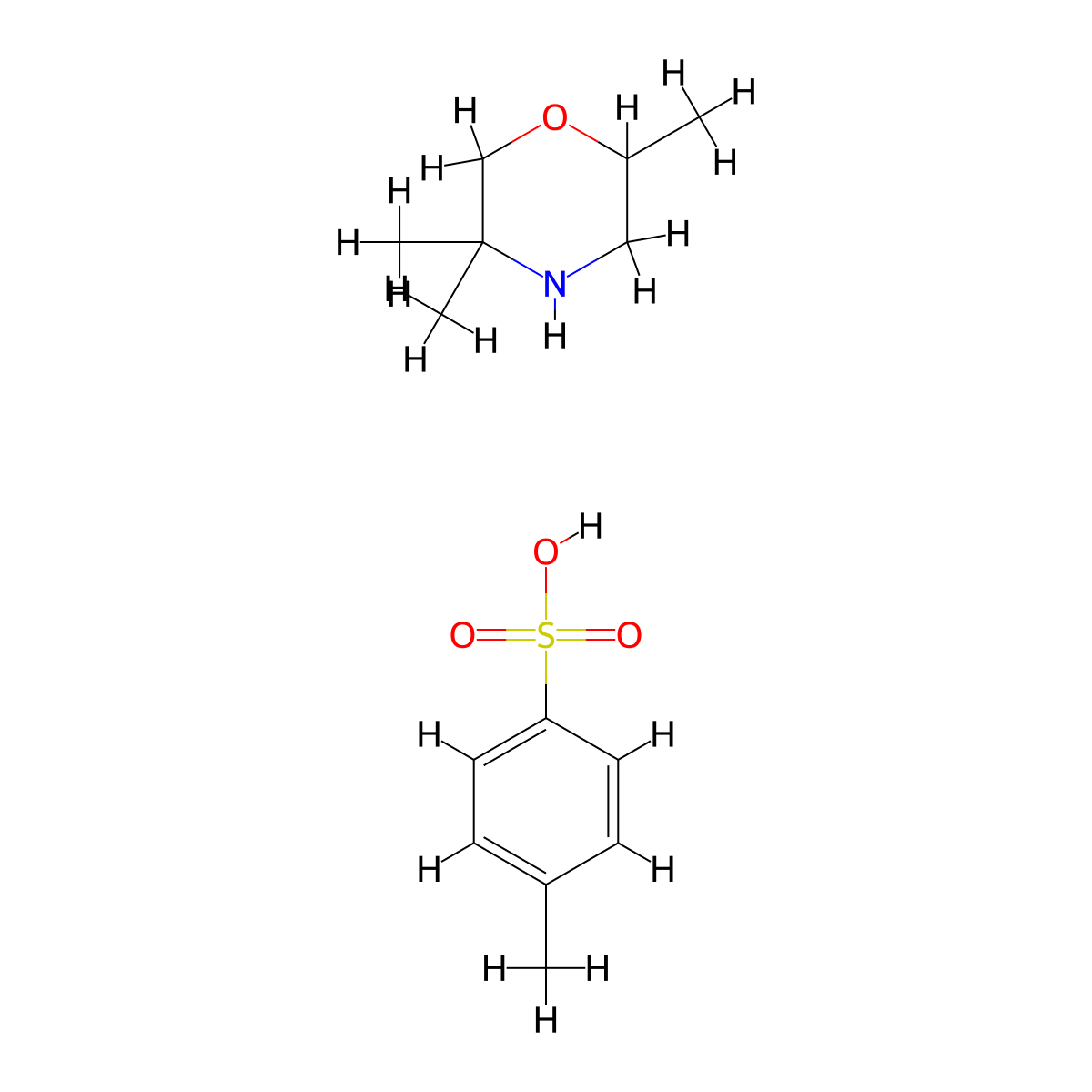 2,5,5-Trimethylmorpholine 4-methylbenzenesulfonate molecular structure, CAS 2206568-60-5