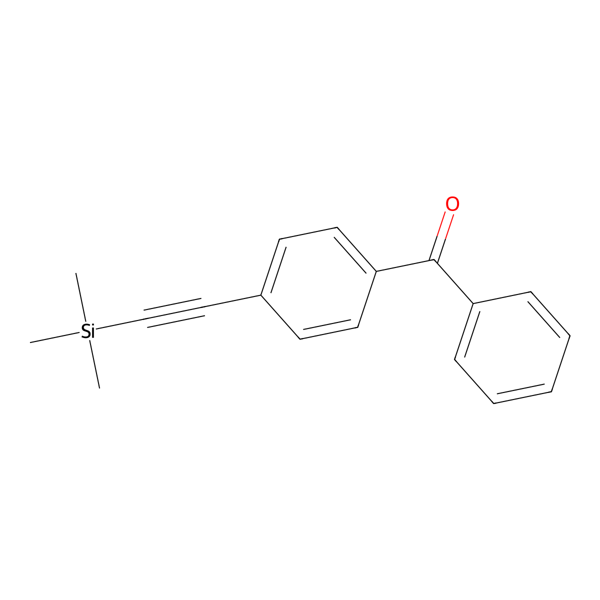 Phenyl[4-[(trimethylsilyl)ethynyl]phenyl]methanone molecular structure, CAS 220659-84-7