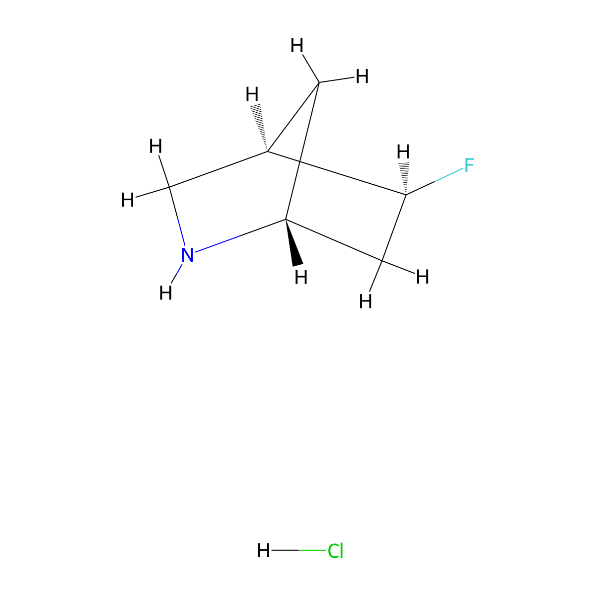 Exo-5-fluoro-2-azabicyclo[2.2.1]heptane hydrochloride molecular structure, CAS 2206606-63-3