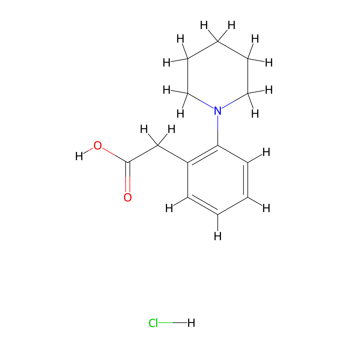 2-[2-(Piperidin-1-yl)phenyl]-acetic acid hydrochloride molecular structure, CAS 2206607-46-5