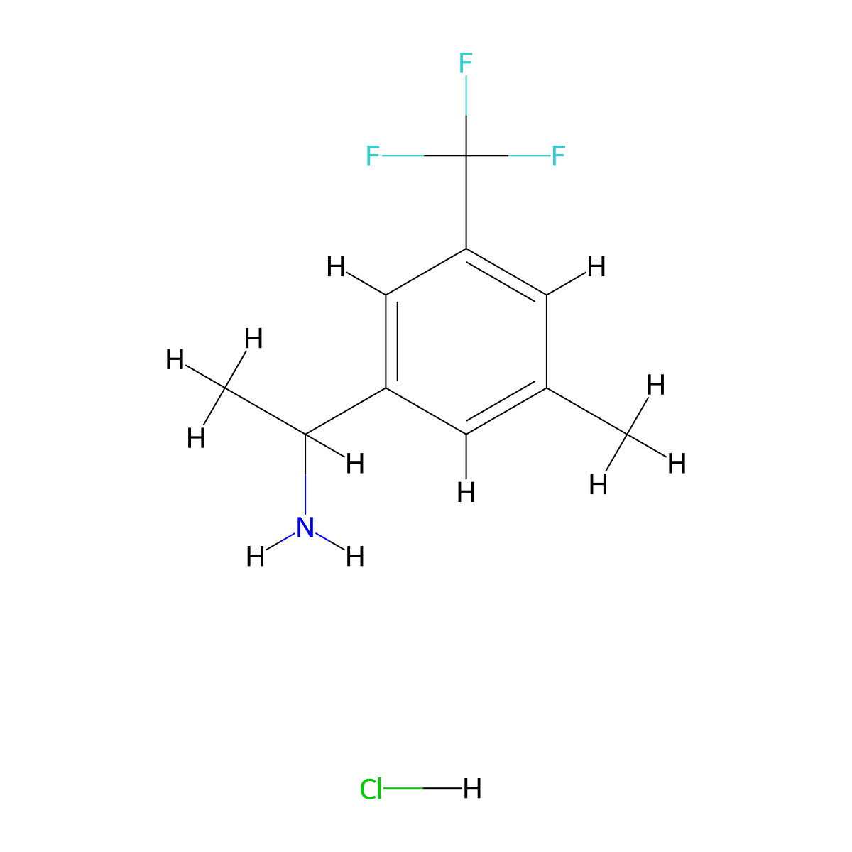 1-(3-Methyl-5-trifluoromethylphenyl)-ethylamine hydrochloride molecular structure, CAS 2206607-47-6