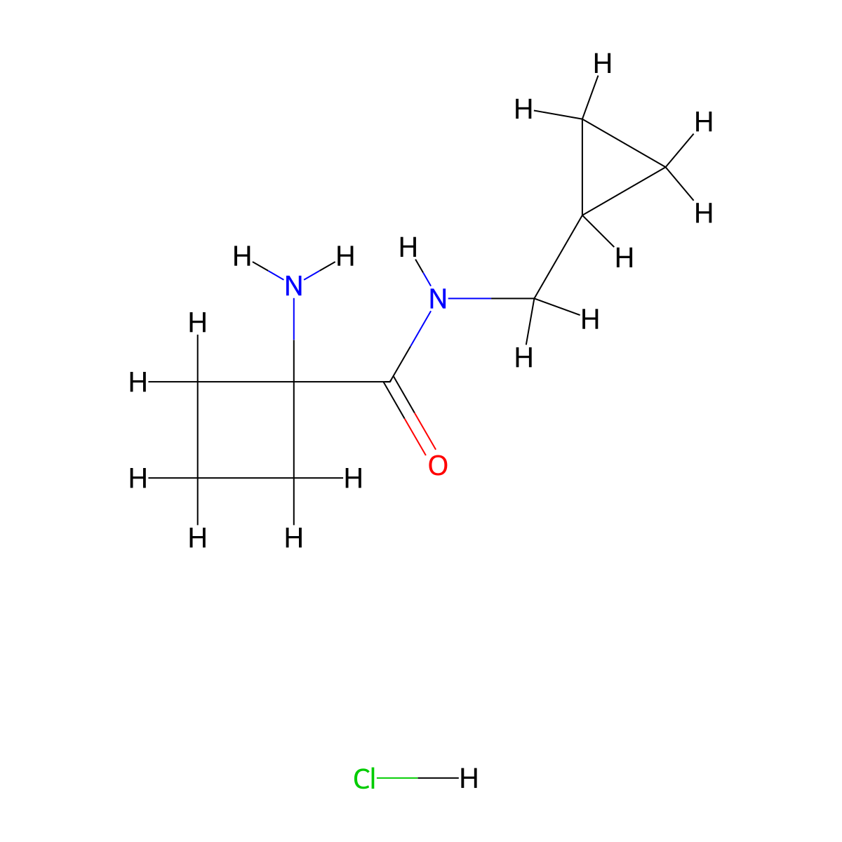 1-Amino-N-(cyclopropylmethyl)cyclobutane-1-carboxamide hydrochloride molecular structure, CAS 2206607-55-6