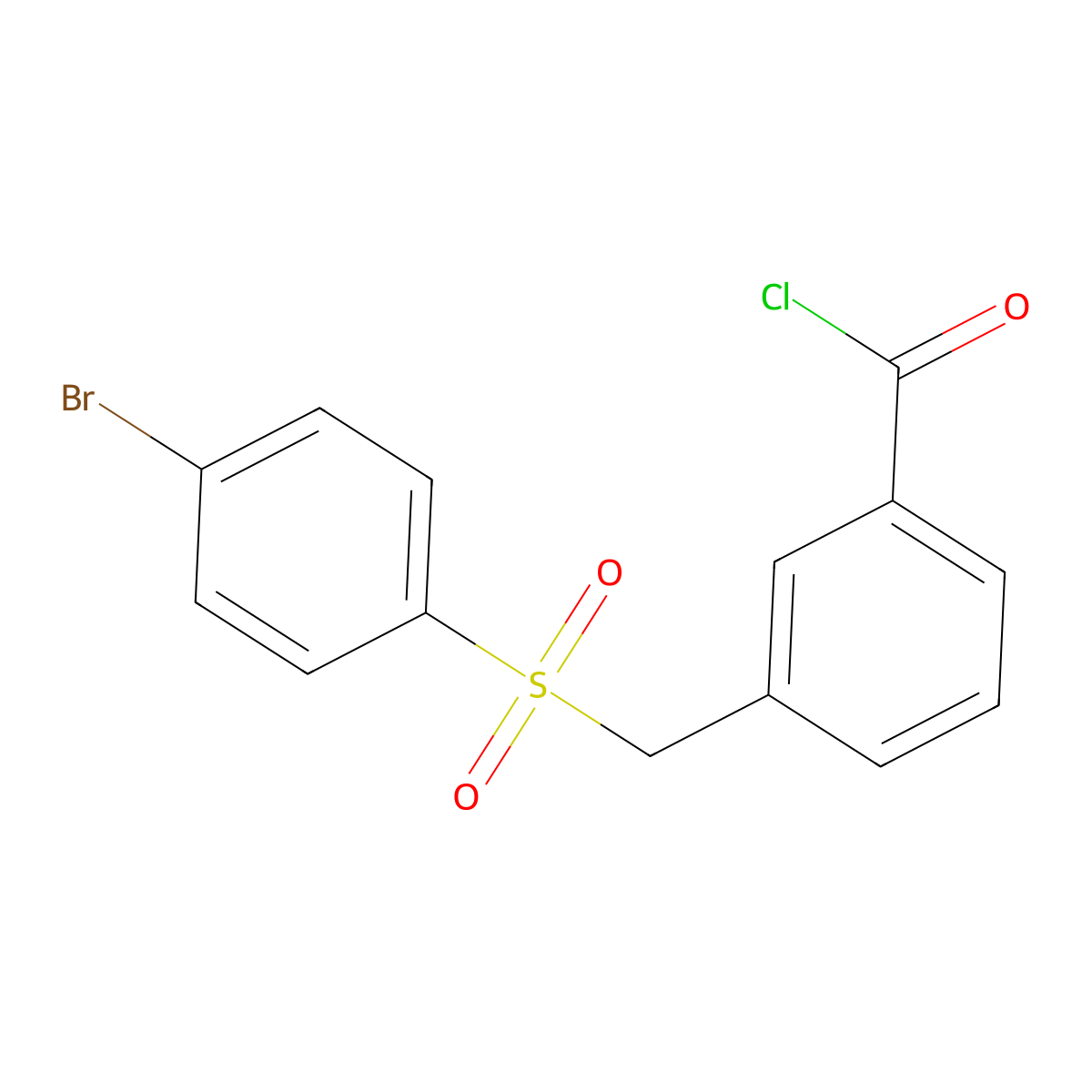 3-[(4-Bromophenyl)sulfonylmethyl]benzoyl chloride molecular structure, CAS 2206607-64-7