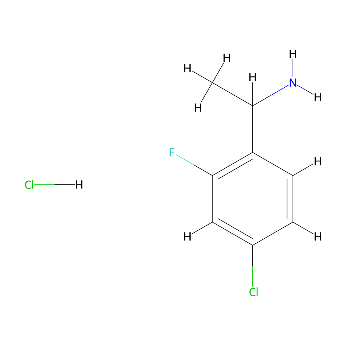 1-(4-Chloro-2-fluoro-phenyl)-ethylamine hydrochloride molecular structure, CAS 2206608-00-4