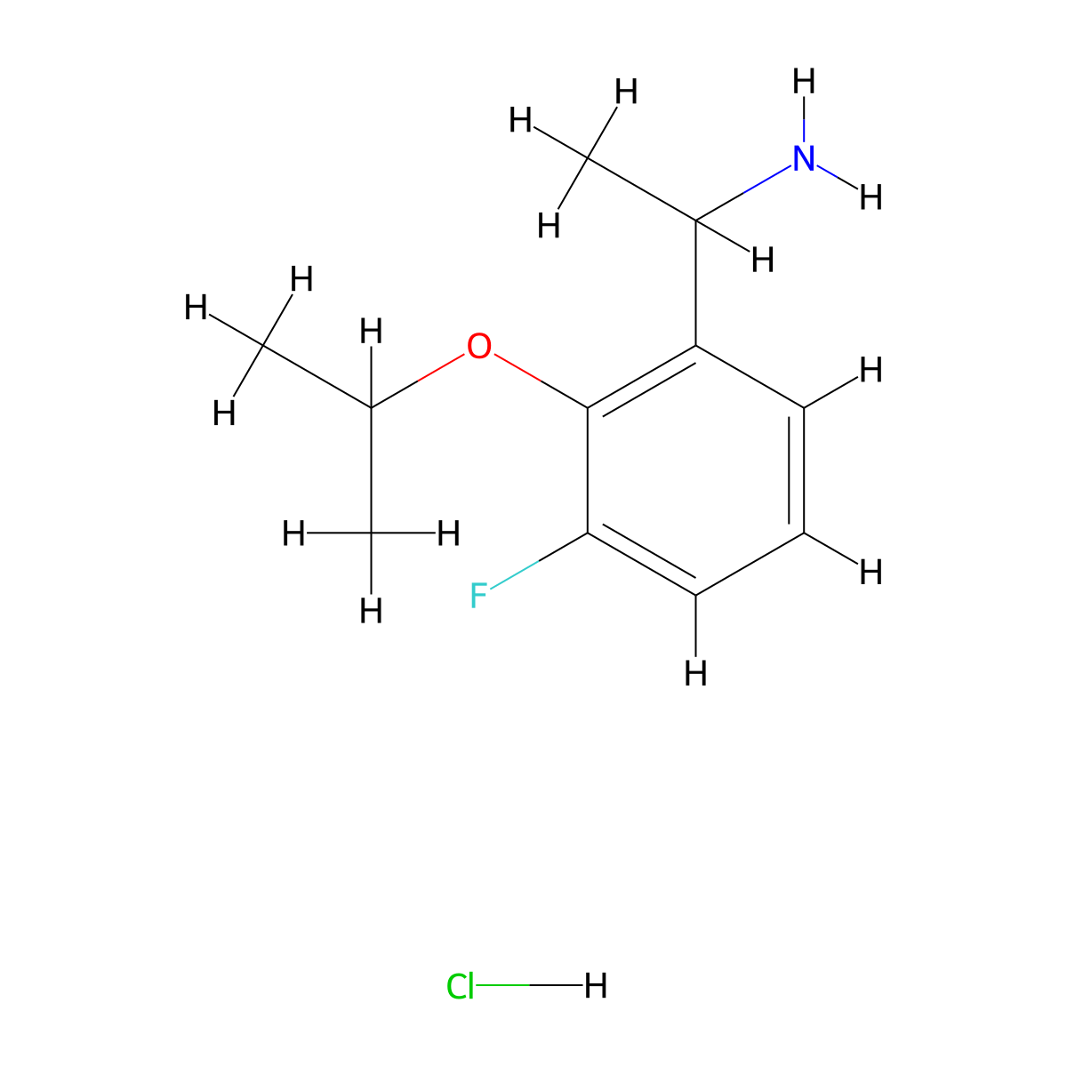 1-(3-Fluoro-2-isopropoxy-phenyl)-ethylamine hydrochloride molecular structure, CAS 2206608-14-0