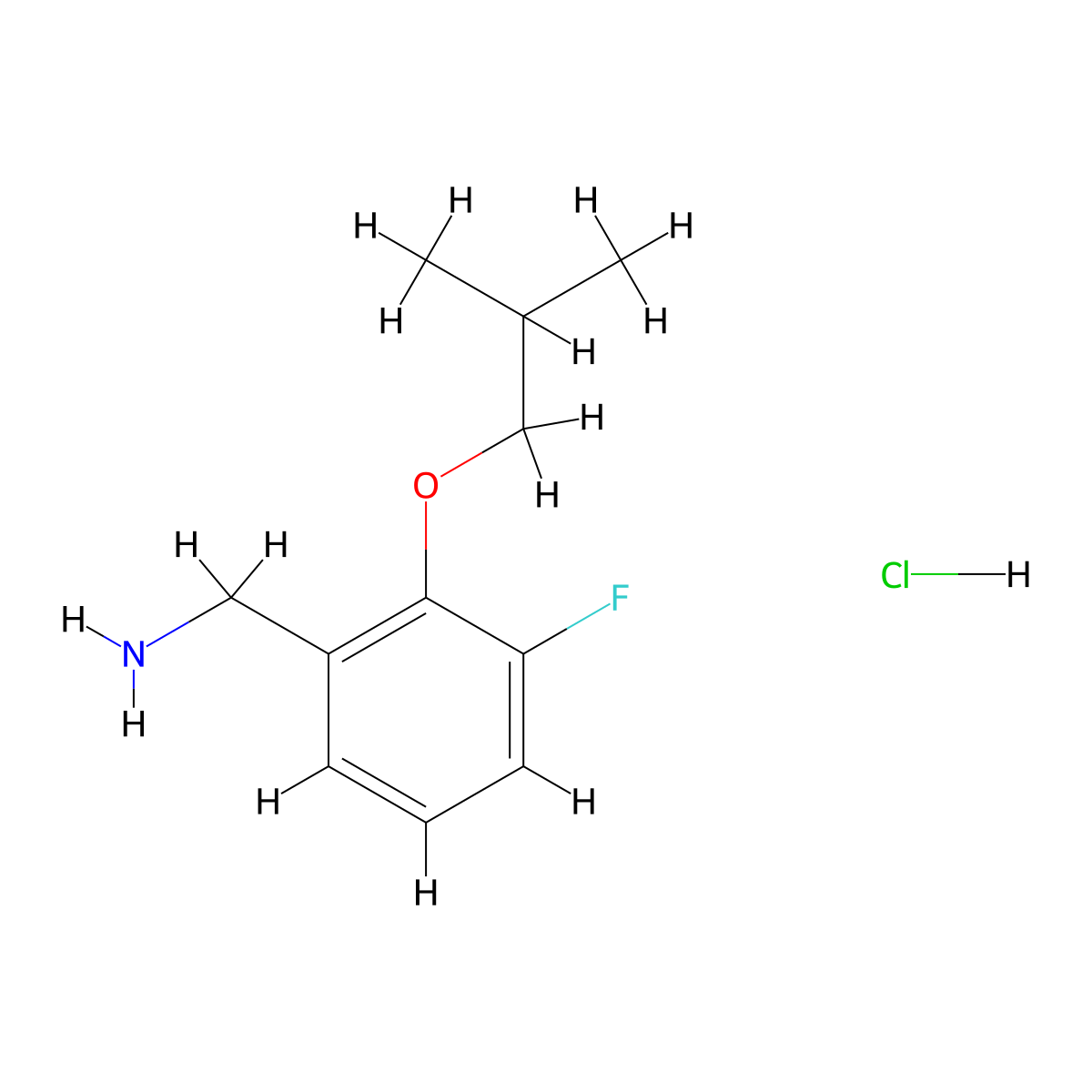 3-Fluoro-2-isobutoxy-benzylamine hydrochloride molecular structure, CAS 2206608-30-0