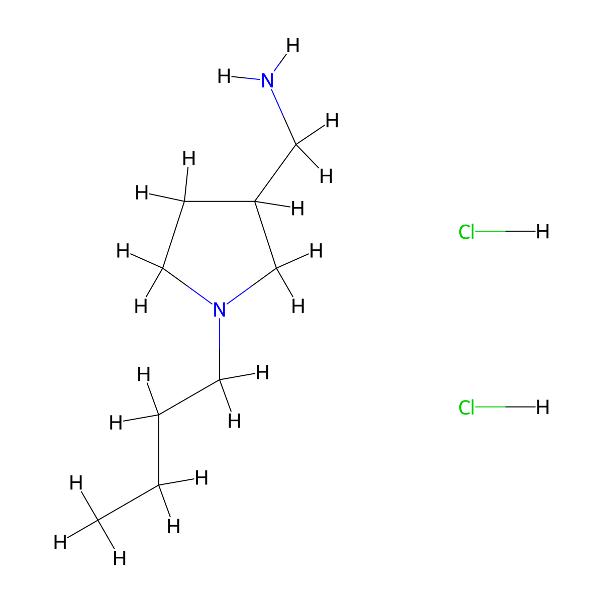 [(1-Butylpyrrolidin-3-yl)methyl]amine dihydrochloride molecular structure, CAS 2206608-64-0