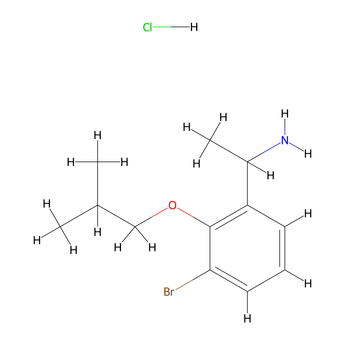1-(3-Bromo-2-isobutoxy-phenyl)-ethylamine hydrochloride molecular structure, CAS 2206608-72-0