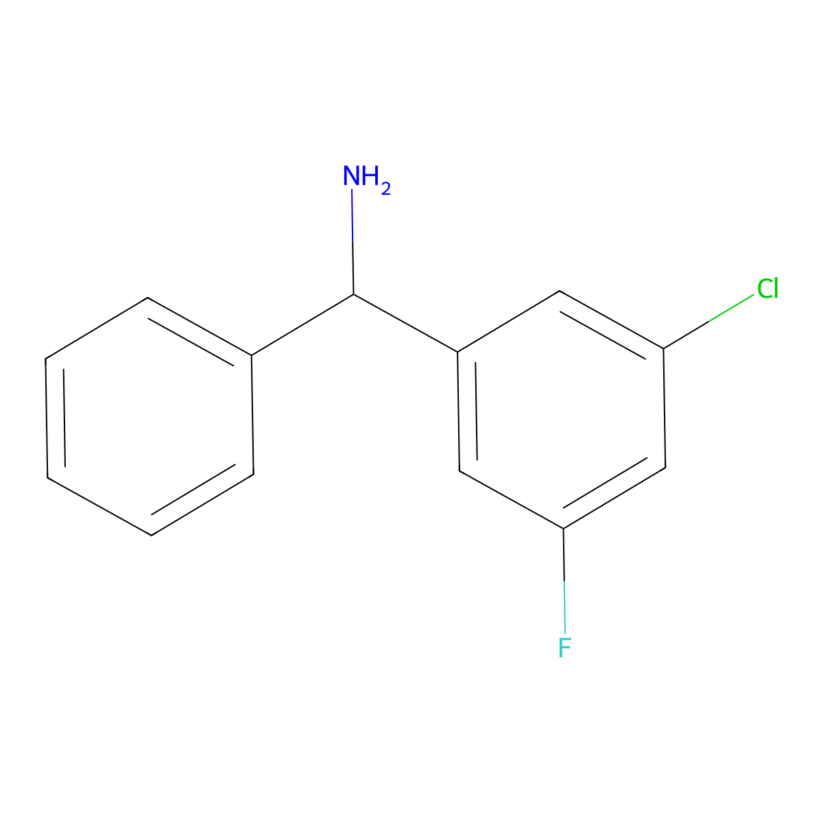 1-(3-Chloro-5-fluorophenyl)-1-phenylmethanamine molecular structure, CAS 2206609-05-2
