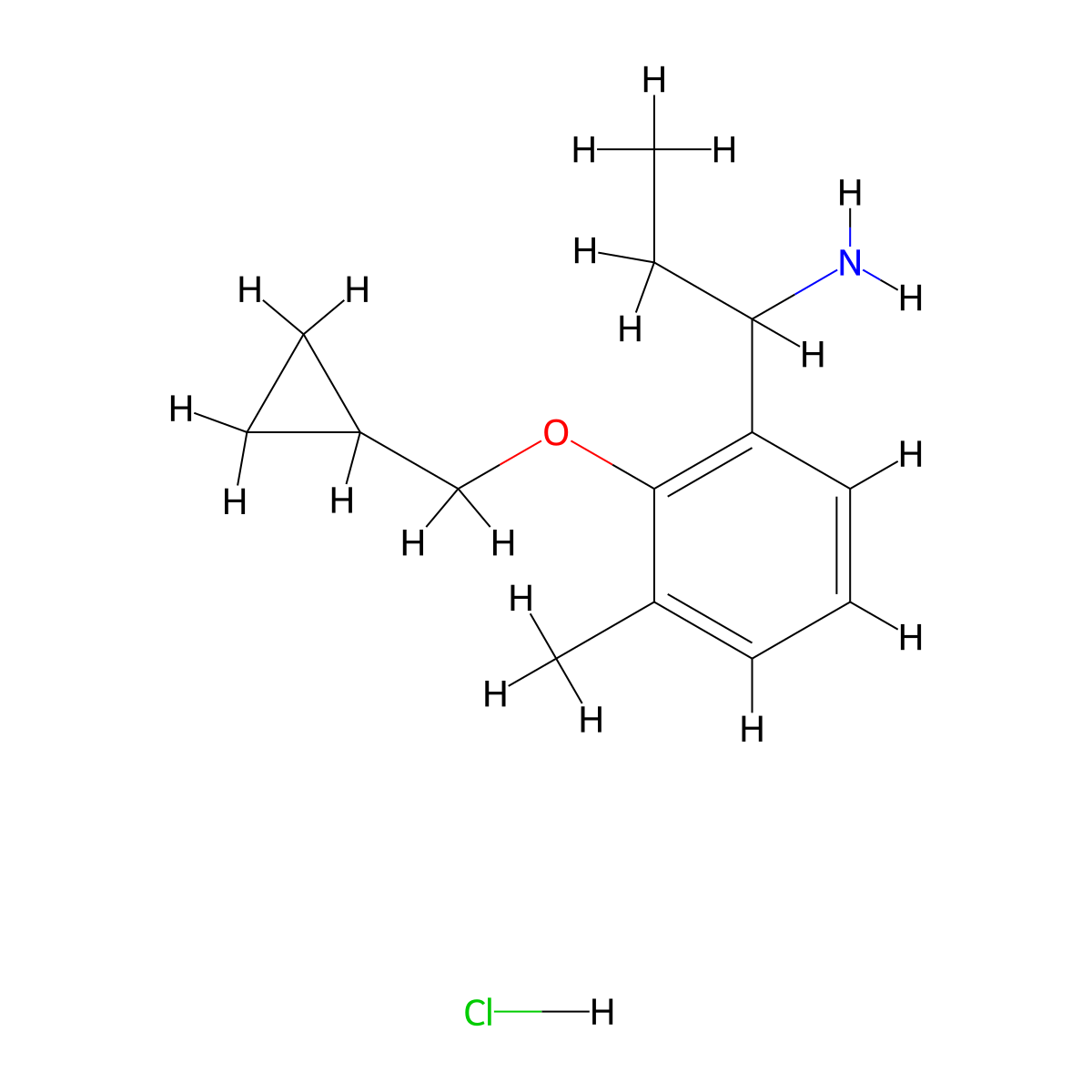 1-(2-Cyclopropylmethoxy-3-methyl-phenyl)-propylamine hydrochloride molecular structure, CAS 2206609-74-5