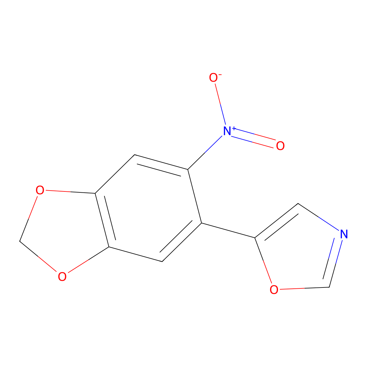 5-(6-Nitro-1,3-benzodioxol-5-yl)-1,3-oxazole molecular structure, CAS 2206610-22-0