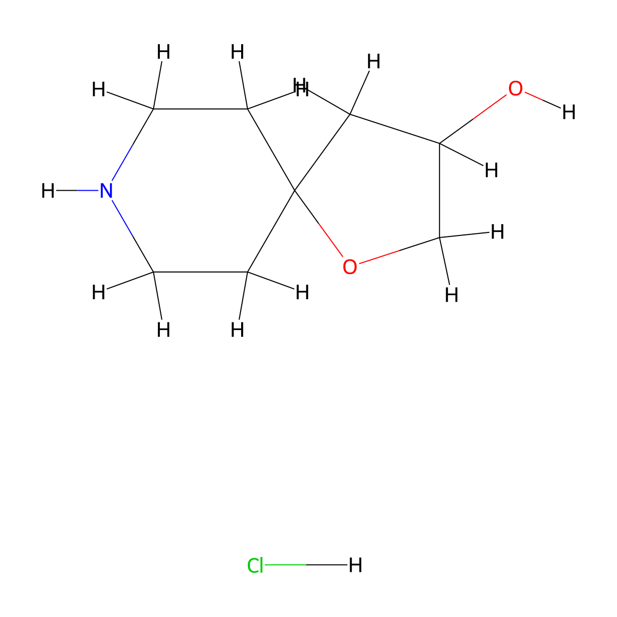 1-Oxa-8-Azaspiro[4.5]Decan-3-Ol Hydrochloride molecular structure, CAS 2206610-69-5
