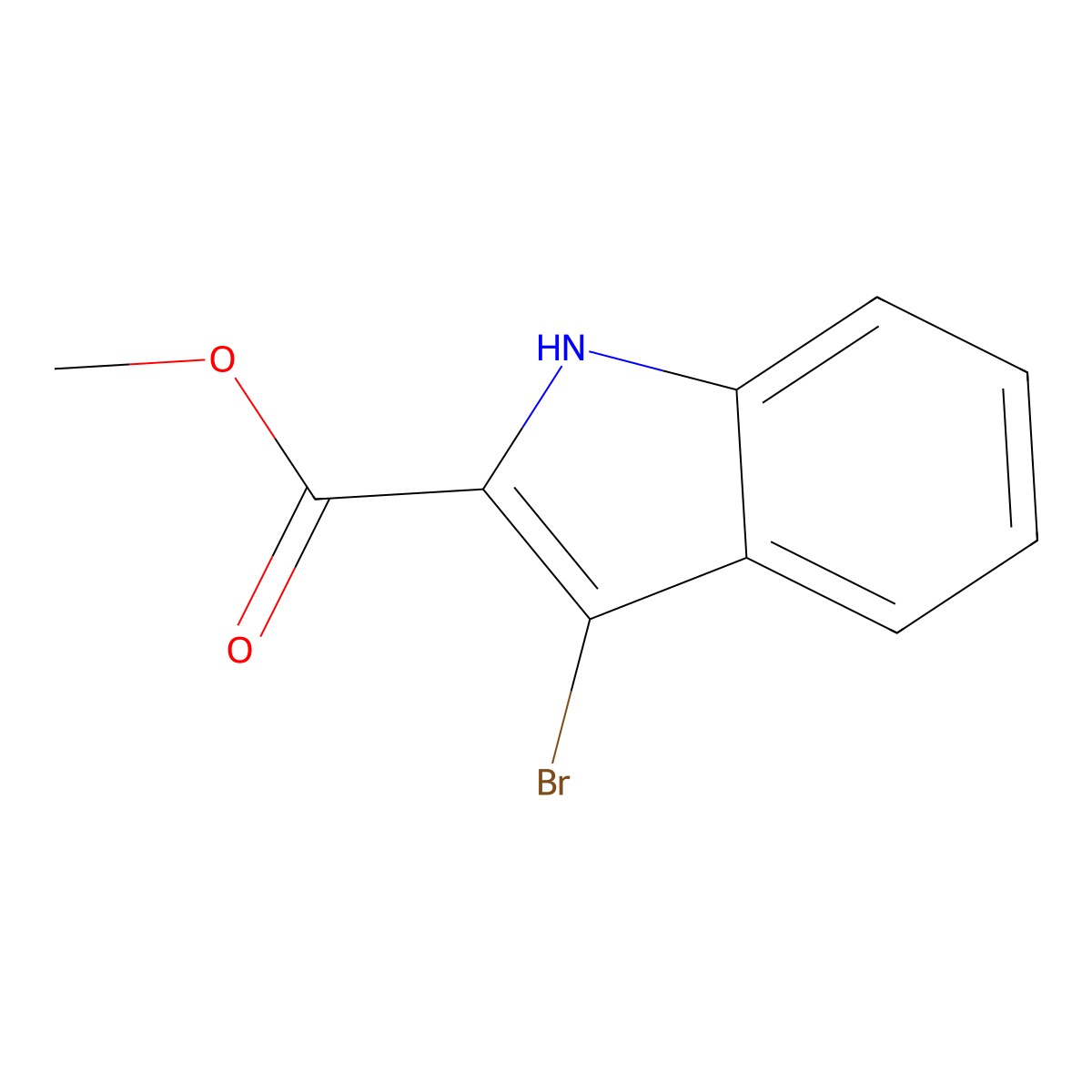 methyl 3-bromo-1H-indole-2-carboxylate molecular structure, CAS 220664-31-3