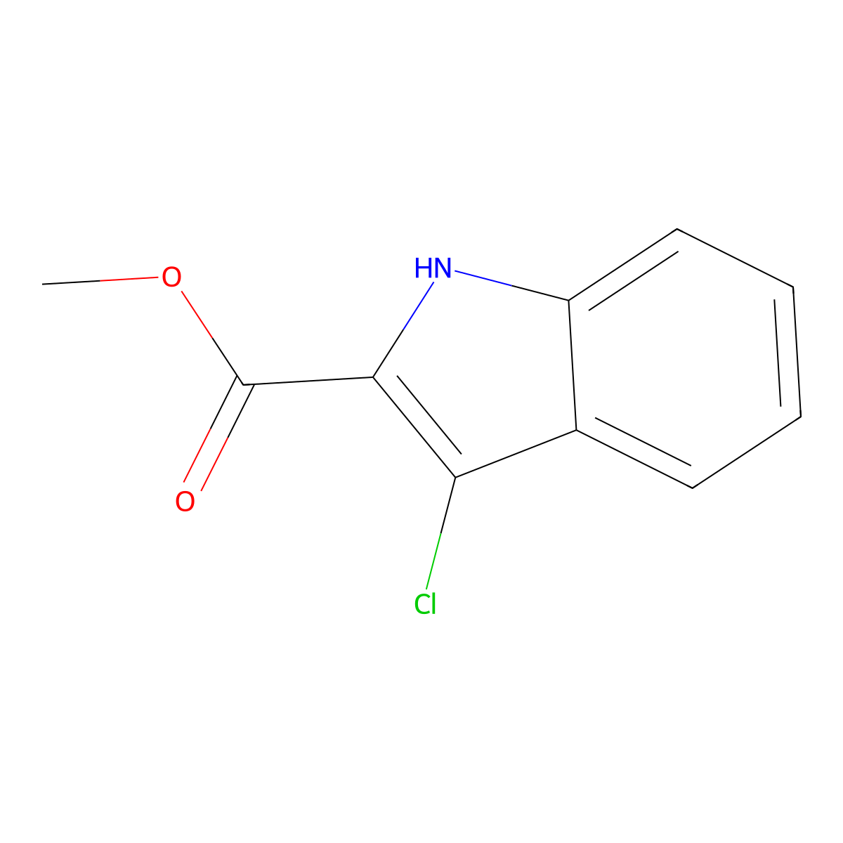 methyl 3-chloro-1H-indole-2-carboxylate molecular structure, CAS 220664-32-4