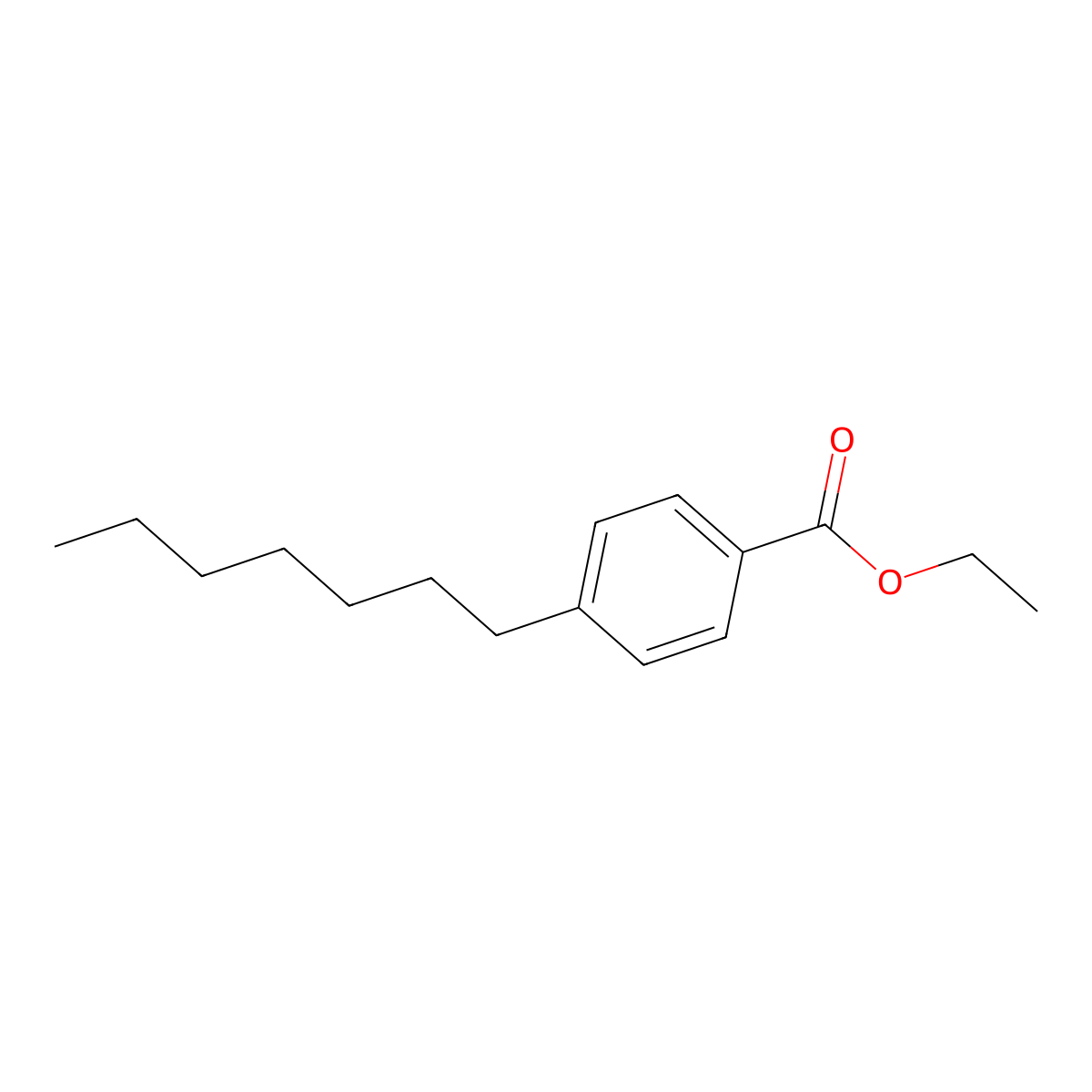4-Heptylbenzoic acid ethyl ester molecular structure, CAS 220664-58-4