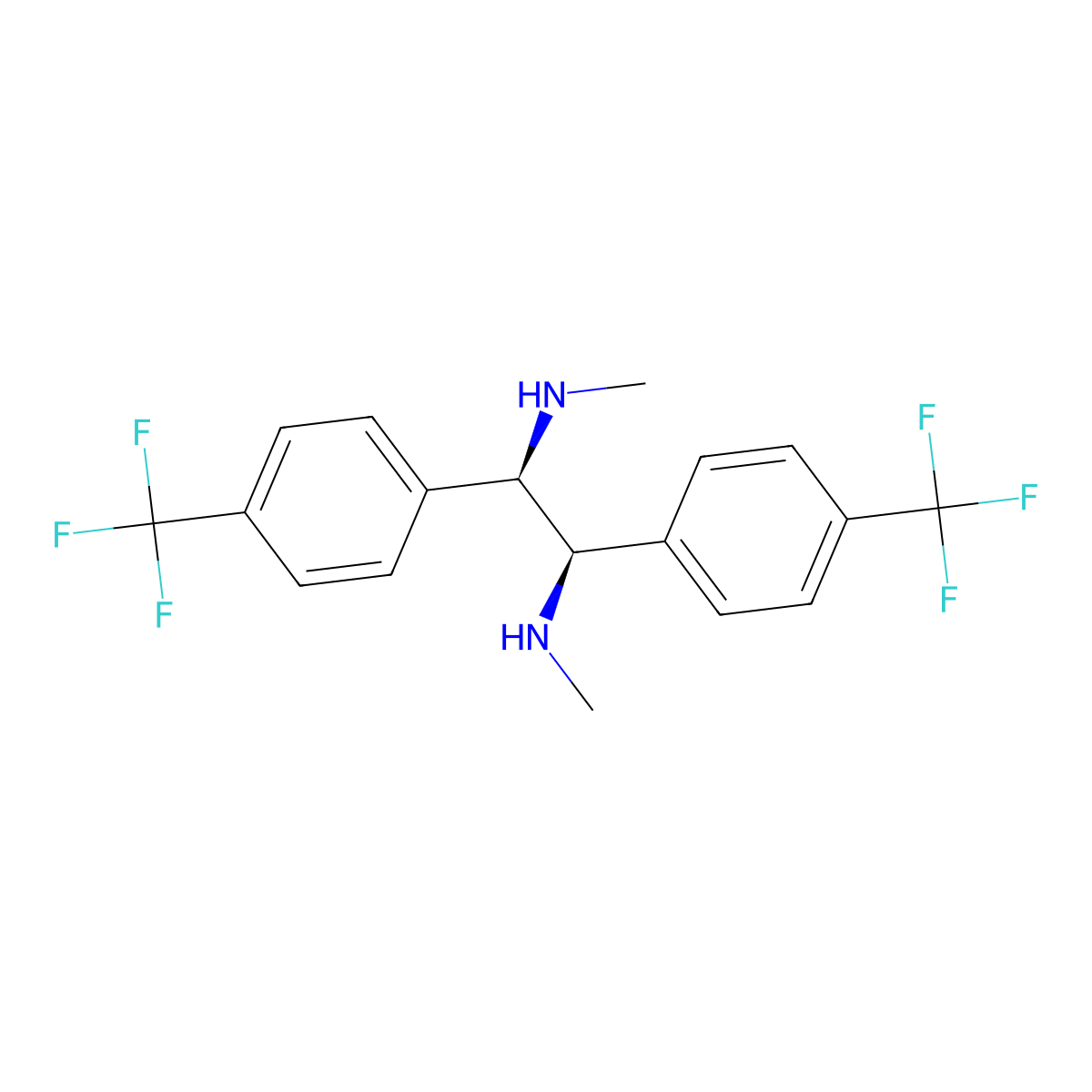 (1R,2R)-N1,N2-Dimethyl-1,2-bis(4-(trifluoromethyl)phenyl)ethane-1,2-diamine molecular structure, CAS 220665-47-4
