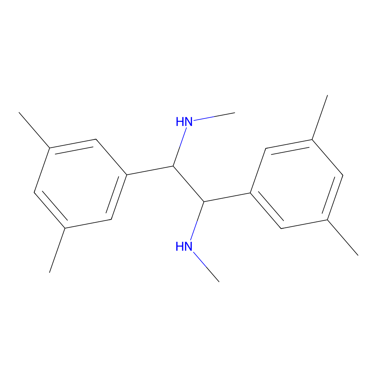 (1S,2S)-1,2-Bis(3,5-dimethylphenyl)-N1,N2-dimethylethane-1,2-diamine molecular structure, CAS 220665-49-6