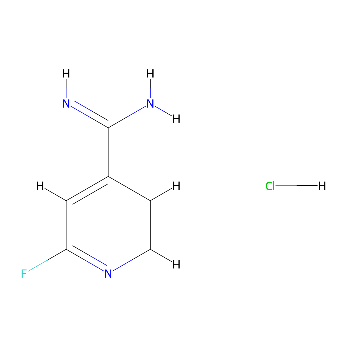 2-Fluoropyridine-4-carboximidamide hydrochloride molecular structure, CAS 2206703-81-1