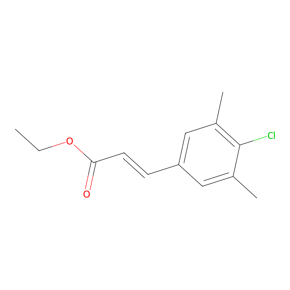 (E)-ethyl 3-(4-chloro-3,5-dimethylphenyl)acrylate molecular structure, CAS 2206709-61-5