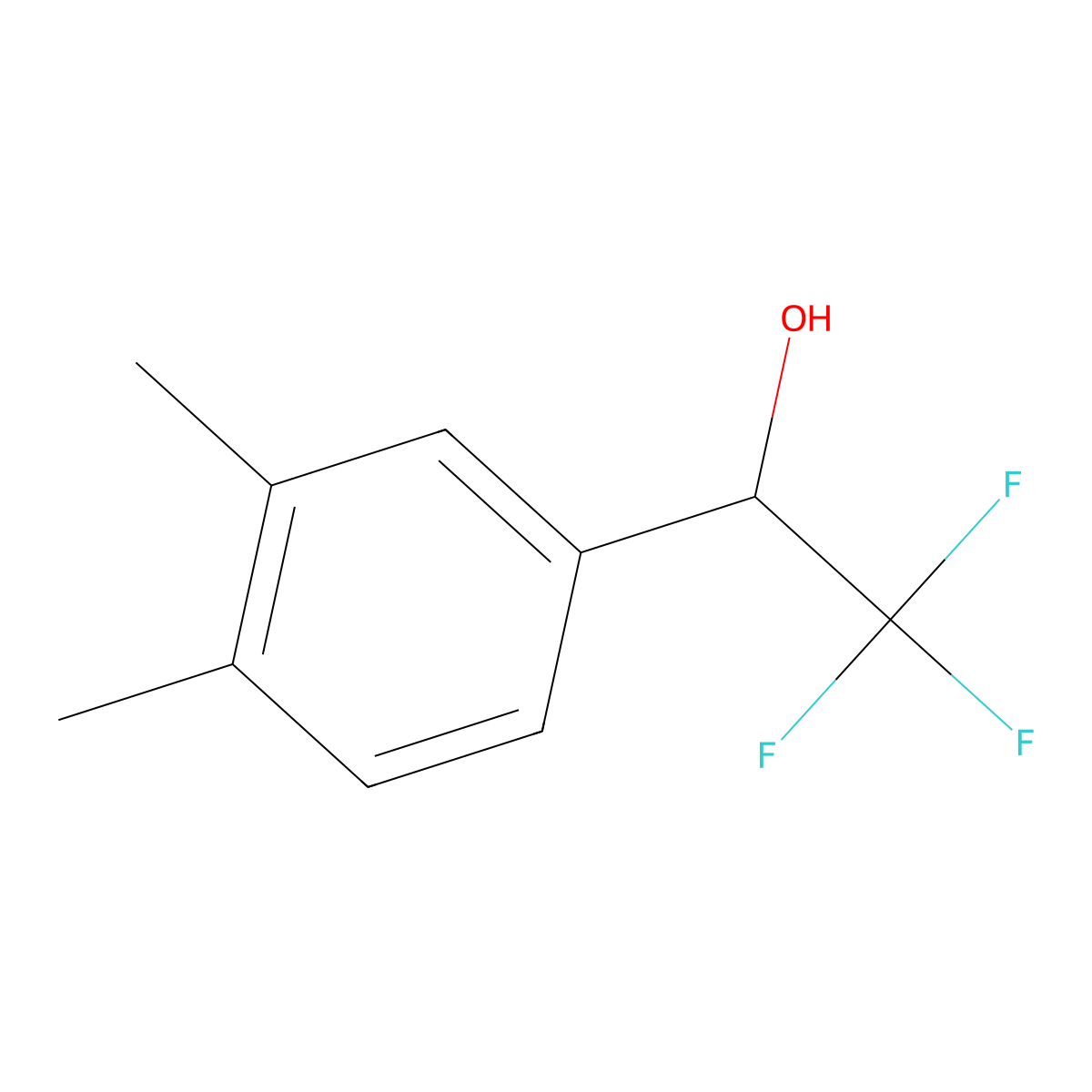 1-(3,4-Dimethylphenyl)-2,2,2-trifluoroethan-1-ol molecular structure, CAS 220675-92-3