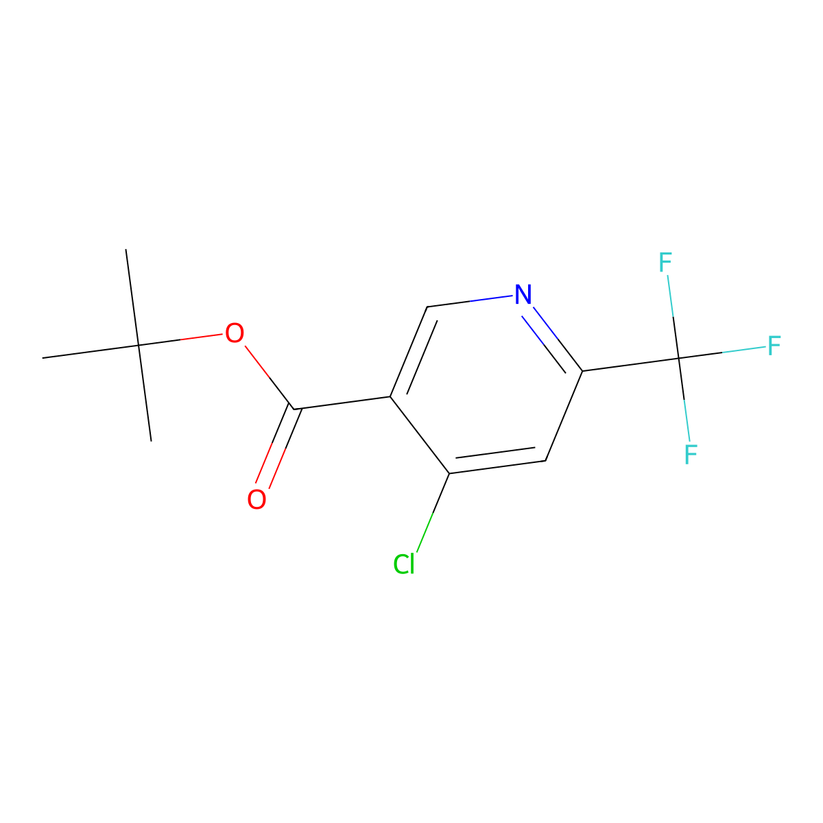 Tert-butyl 4-chloro-6-(trifluoromethyl)pyridine-3-carboxylate molecular structure, CAS 2206752-25-0