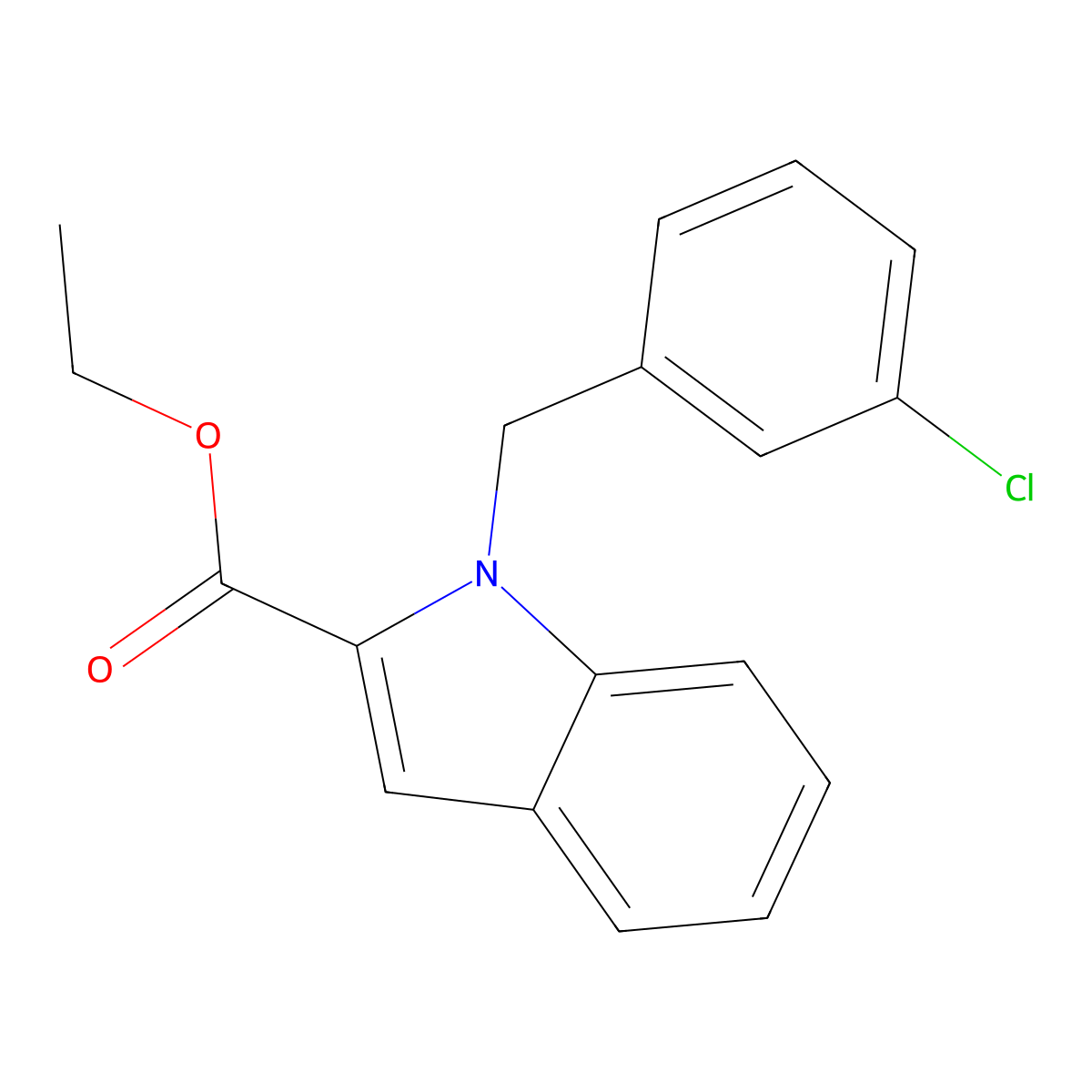 ethyl 1-(3-chlorobenzyl)-1H-indole-2-carboxylate molecular structure, CAS 220677-15-6