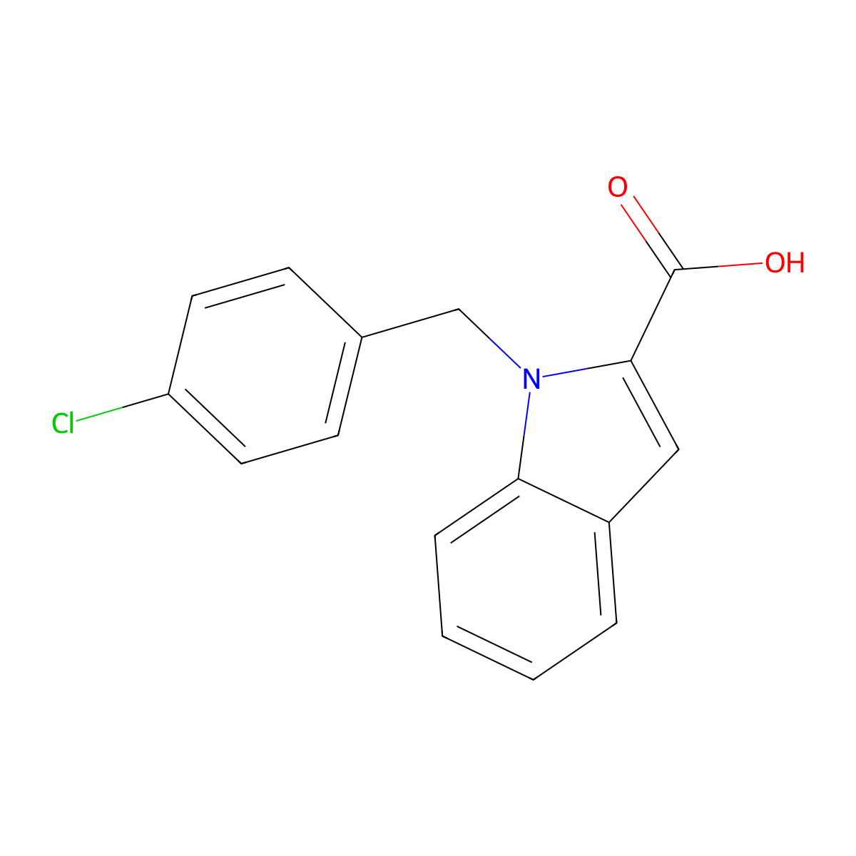 1-(4-Chlorobenzyl)-1H-indole-2-carboxylic acid molecular structure, CAS 220677-67-8