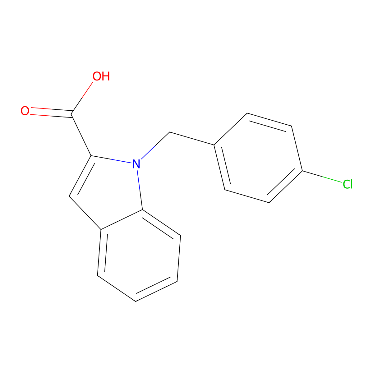 1-(4-Chlorobenzyl)-1H-indole-2-carboxylic acid molecular structure, CAS 220677-67-8