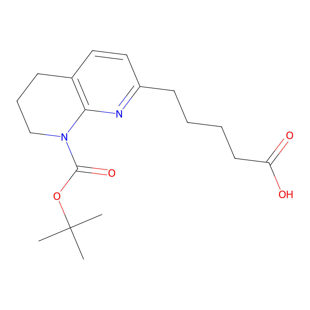 5-(8-Boc-5,6,7,8-tetrahydro-1,8-naphthyridin-2-yl)pentanoic Acid molecular structure, CAS 2206777-48-0