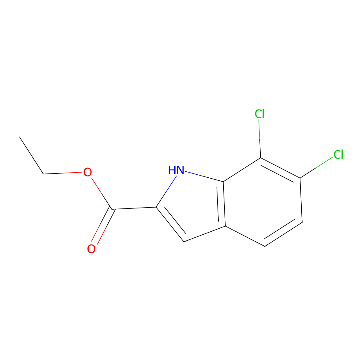 ethyl 6,7-dichloro-1H-indole-2-carboxylate molecular structure, CAS 220679-11-8