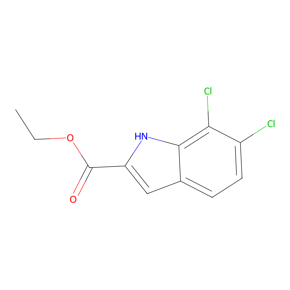 ethyl 6,7-dichloro-1H-indole-2-carboxylate molecular structure, CAS 220679-11-8