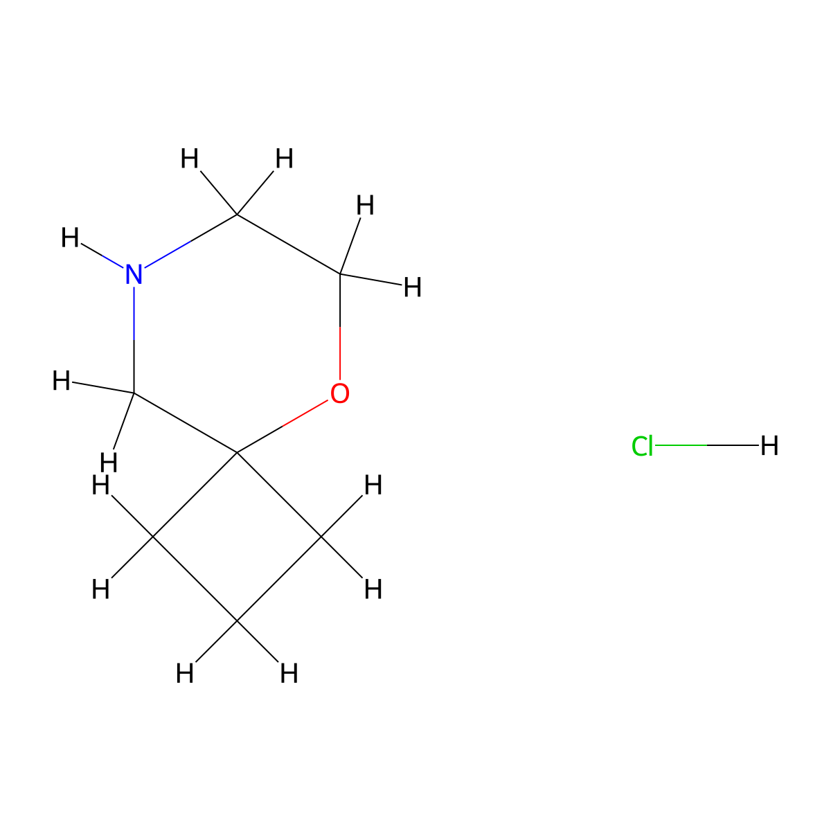 5-Oxa-8-azaspiro[3.5]nonane hydrochloride molecular structure, CAS 2206813-84-3