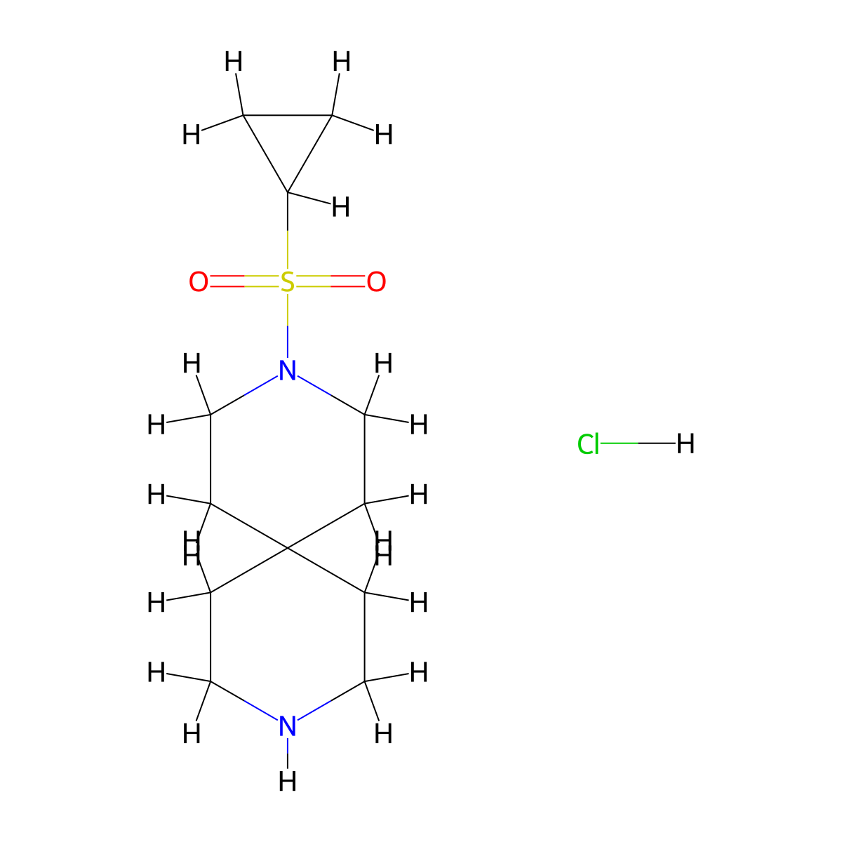 3-(Cyclopropylsulfonyl)-3,9-Diazaspiro[5.5]Undecane Hydrochloride molecular structure, CAS 2206825-05-8