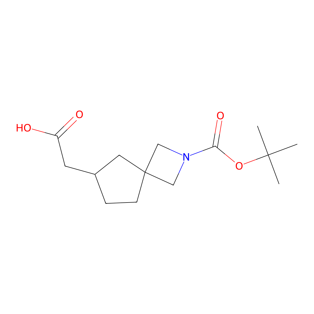 2-(2-(tert-Butoxycarbonyl)-2-azaspiro[3.4]octan-6-yl)acetic acid molecular structure, CAS 2206825-62-7