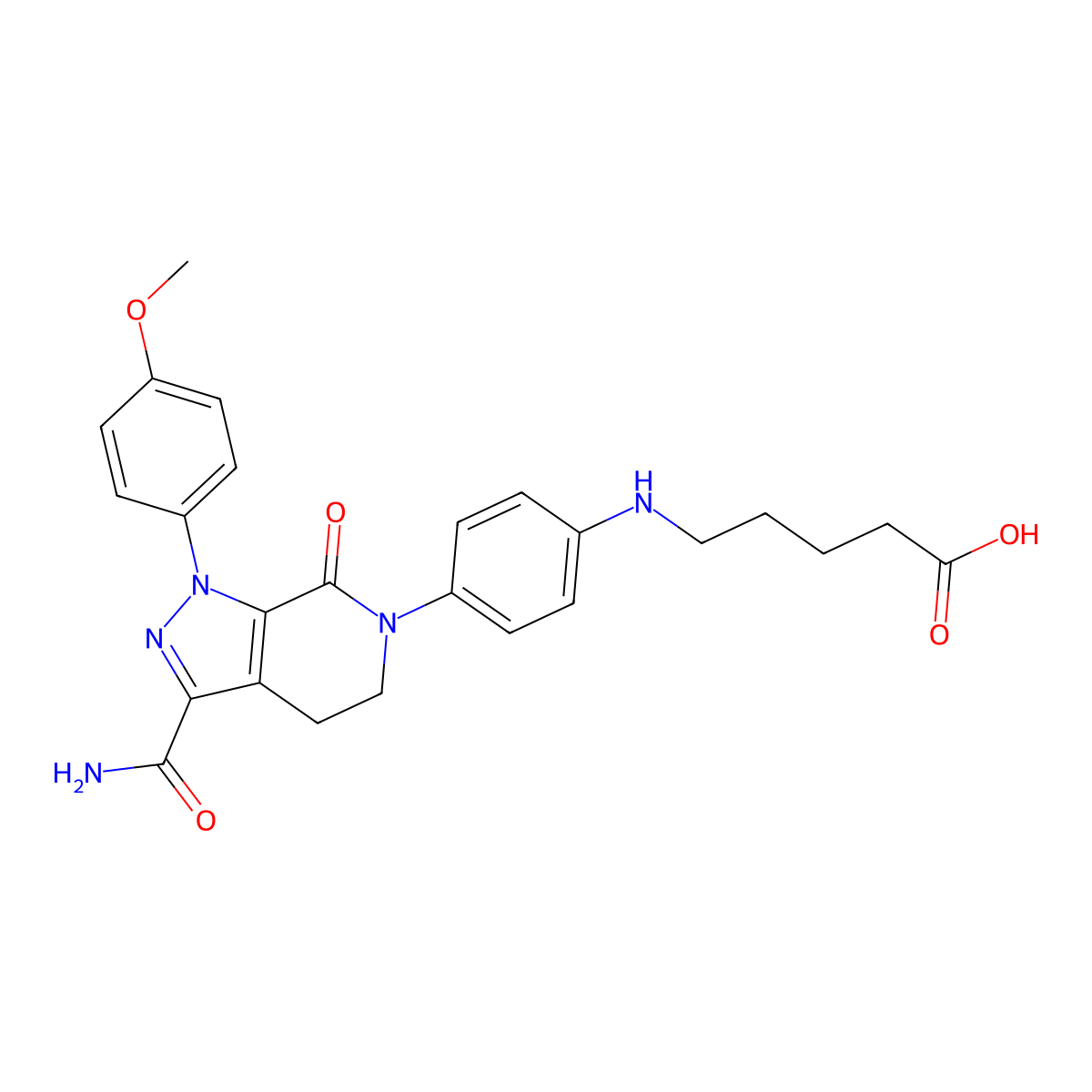 Apixaban open ring acid molecular structure, CAS 2206825-87-6