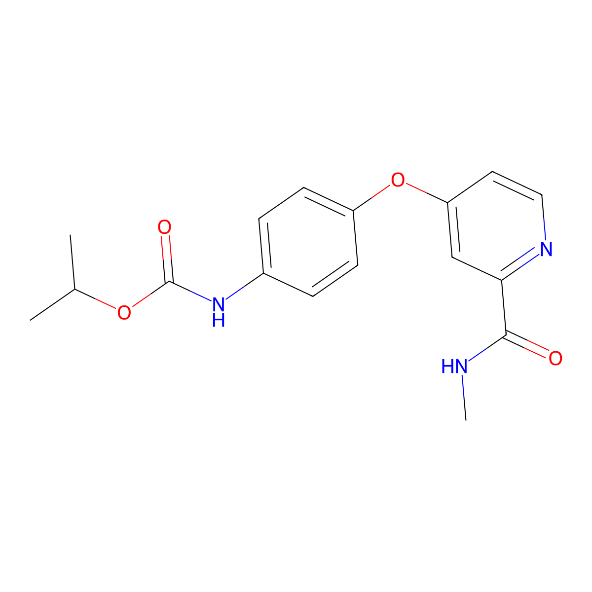 Isopropyl 4-[[2-(N-Methylcarbamoyl)-4-pyridyl]oxy]phenylcarbamate molecular structure, CAS 2206827-14-5