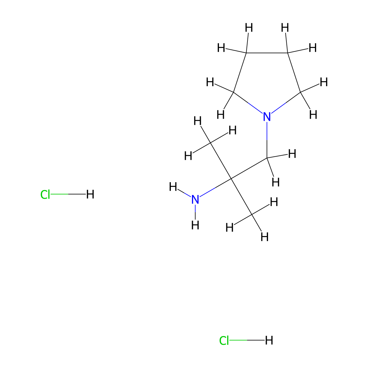 2-Methyl-1-(1-pyrrolidinyl)-2-propanamine dihydrochloride molecular structure, CAS 2206965-58-2